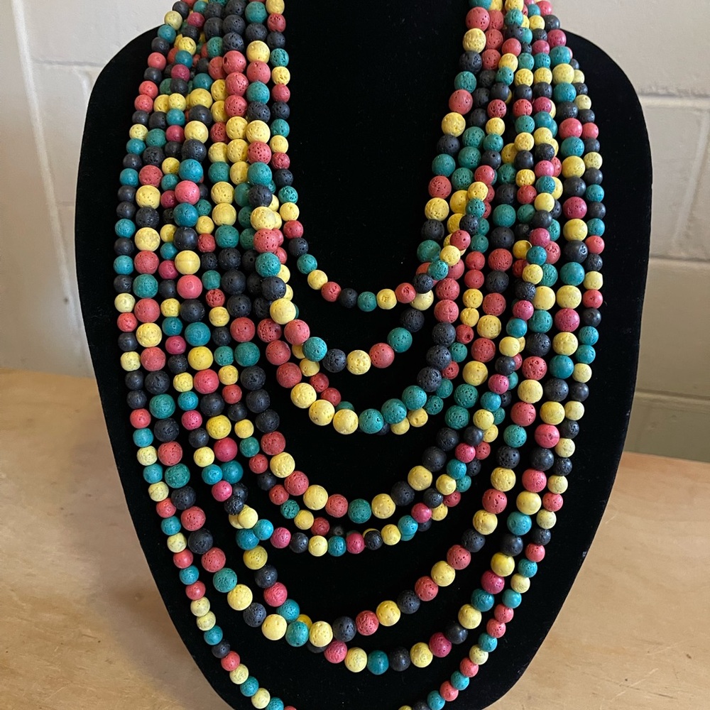 Sassy Jones Colorful Makembe Beaded Necklace